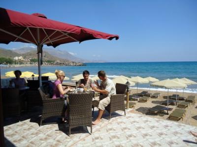 umbrella over cafe on beach side
