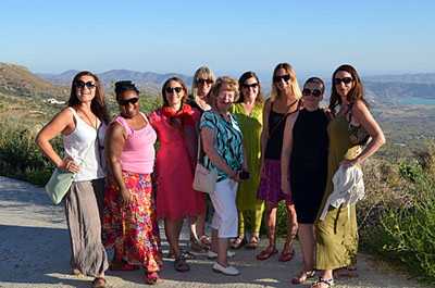 yoga students pose for piccy